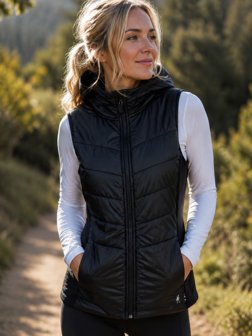 Smartwool SmartLoft Hooded Vest Merino Wool Hybrid Black Women’s Small - Picture 2 of 11